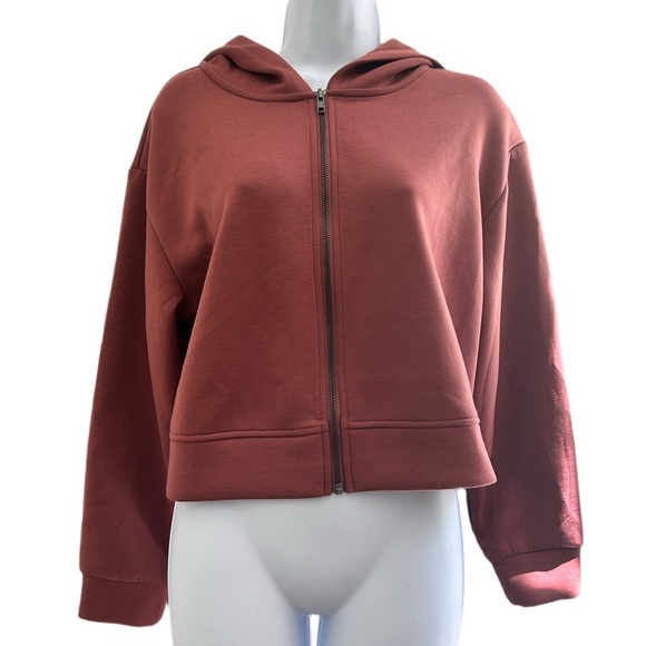 ✨3 for $18✨ Women's Dark Mauve Cropped Hoodie Jacket - Picture 4 of 6